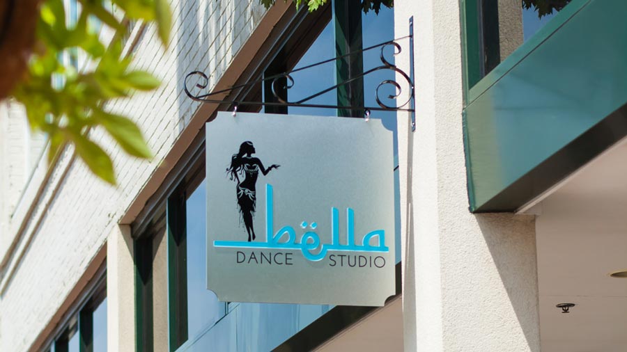 Bella Dance logo design on sign